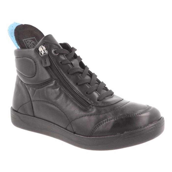 Women's Wide DB Fit Amber Ankle Zip Boots in Black Leather - Image 1