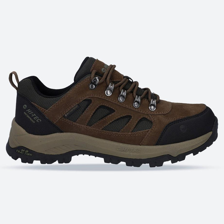 Men's Wide Fit Hi-tec Bandera Expedition Low Hiker Waterproof Trainers in Smokey Brown/Khaki - Image 1