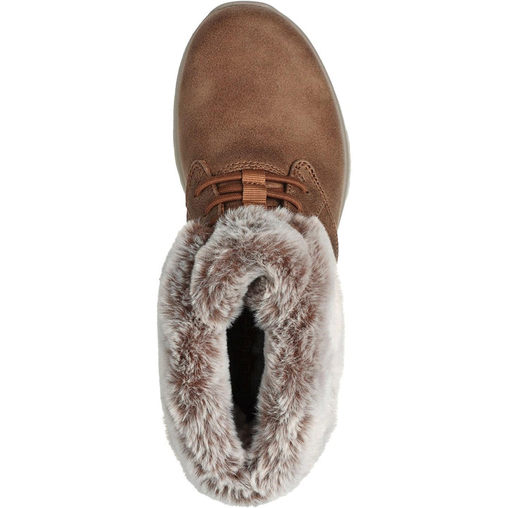 Women's Wide Fit Skechers 144803 Slip-ins On The Go Joy Cozy Charm Boots in Chestnut - Image 1