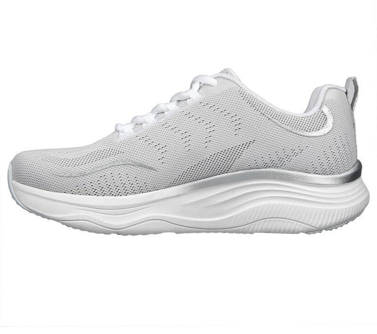Women's Wide Fit Skechers 149837 D'lux Fitness Pure Glam Trainers
