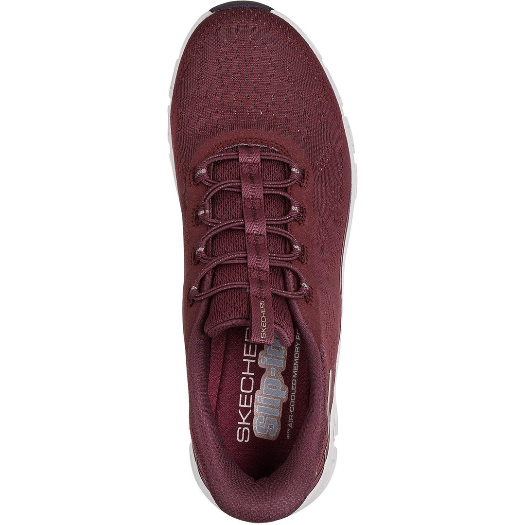 Women's Wide Fit Skechers 104750 Slip-ins Glide Step Elevate Amaze Trainers in Burgundy - Image 6