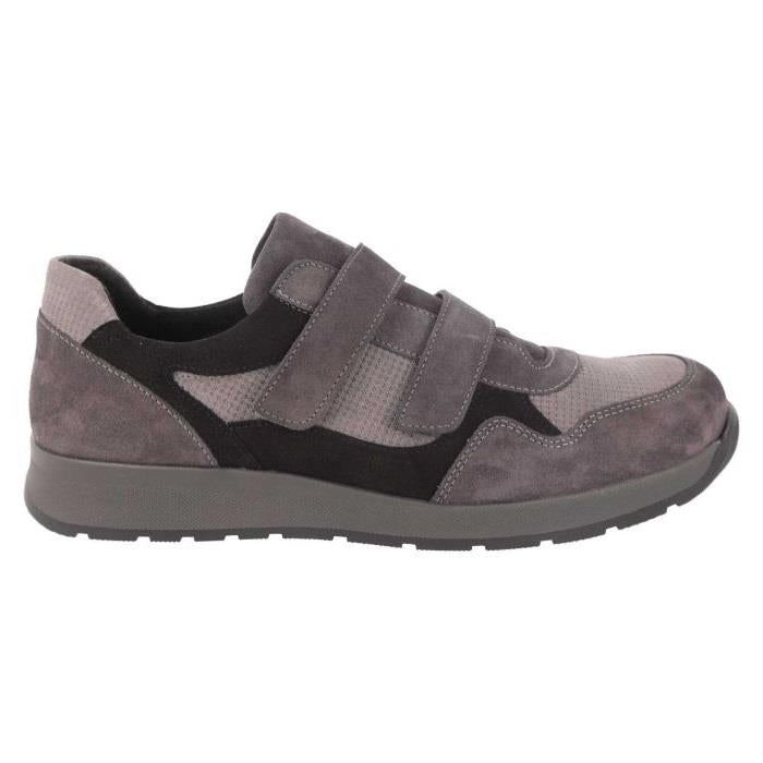 Men's Wide Fit DB Edmund Trainers in Black / Grey Suede - Image 1