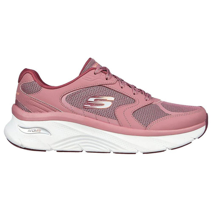 Women's Wide Fit Skechers 149686 Relaxed Fit Arch Fit D'lux Trainers - Mauve