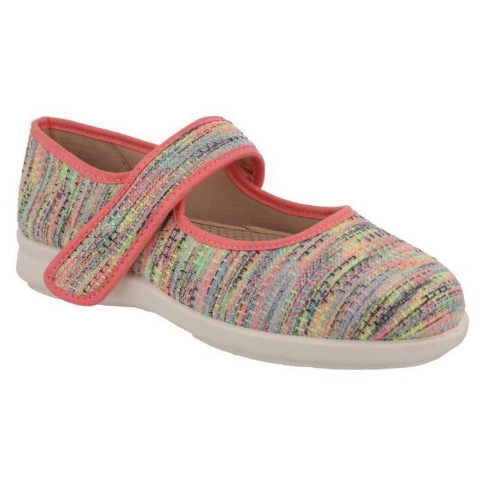 Women's Wide Fit DB Paloma Canvas Shoes in Blue / Multi Stretch - Image 1