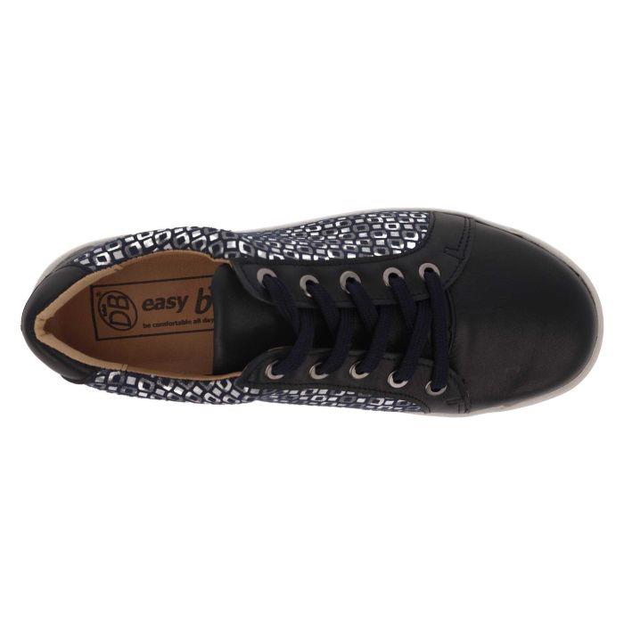 Women's Wide Fit DB Campion Shoes in Navy Leather / Textile - Image 5