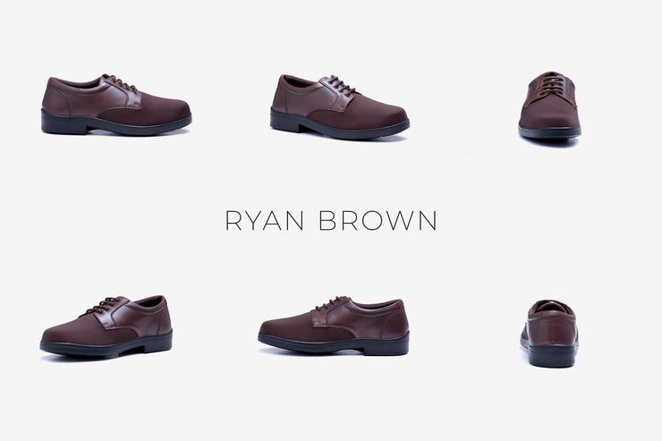 Mens Wide Fit Tredd Well Ryan Lace Up Shoes - Brown