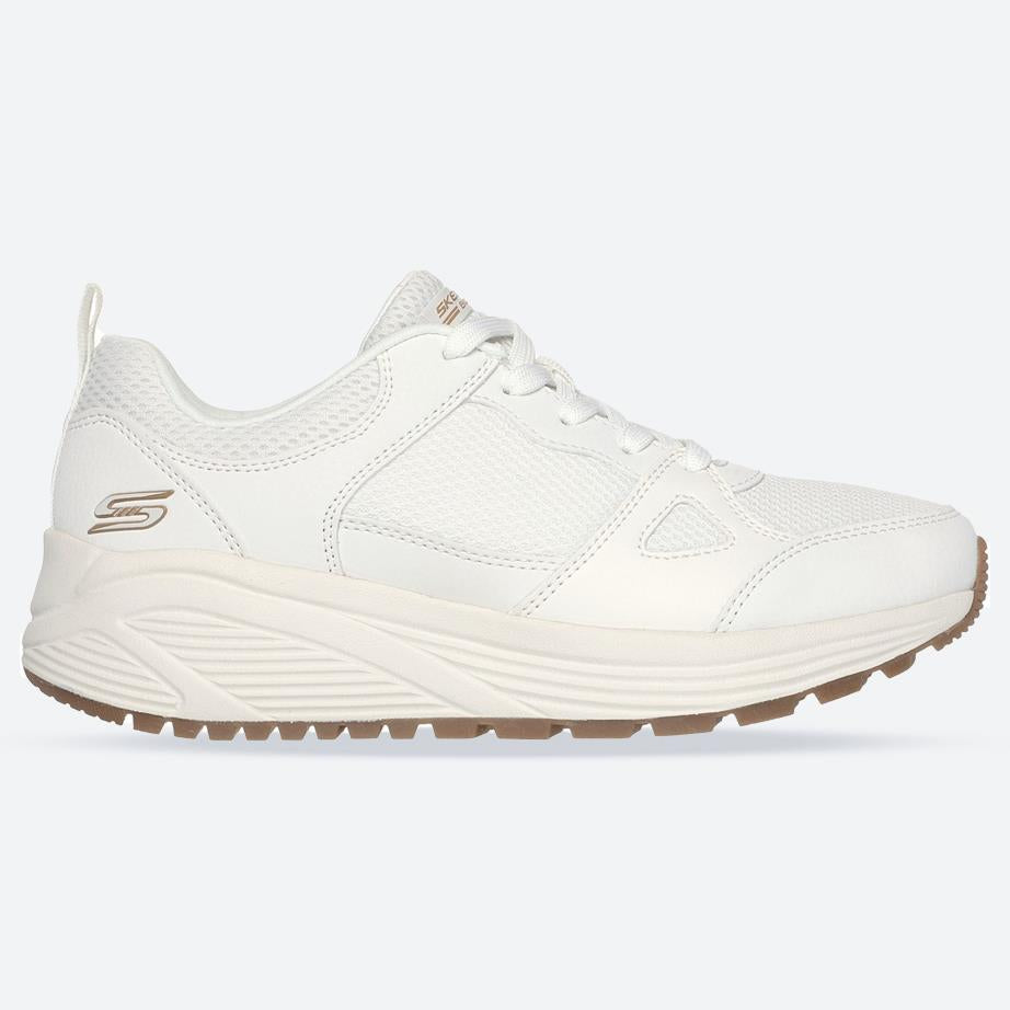 Womens Wide Fit Skechers 117268 Bobs Sparrow 2.0 Retro Clean Trainers in Off White - Image 1