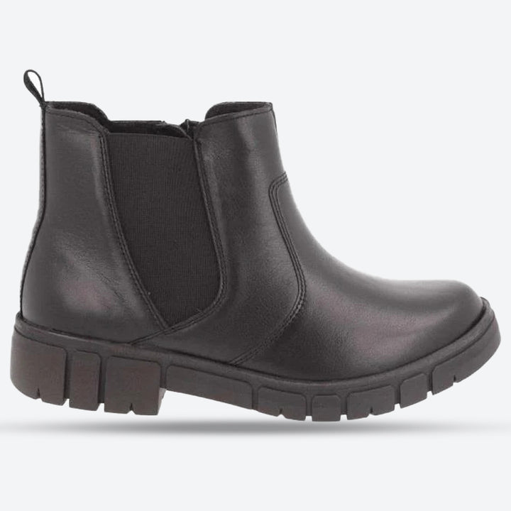 Women's Wide Fit DB Ella Zip Boots in Black Leather - Image 1