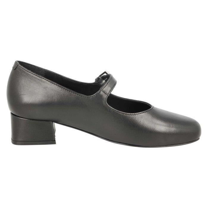Women's Wide Fit DB Sirius Court Shoes in Black Leather - Image 1