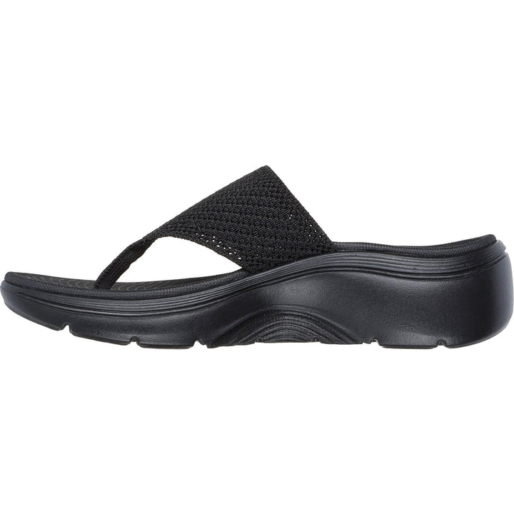 Women's Wide Fit Skechers 140861 Carrie Go Walk Arch Fit 2.0 Sandals in Black - Image 1