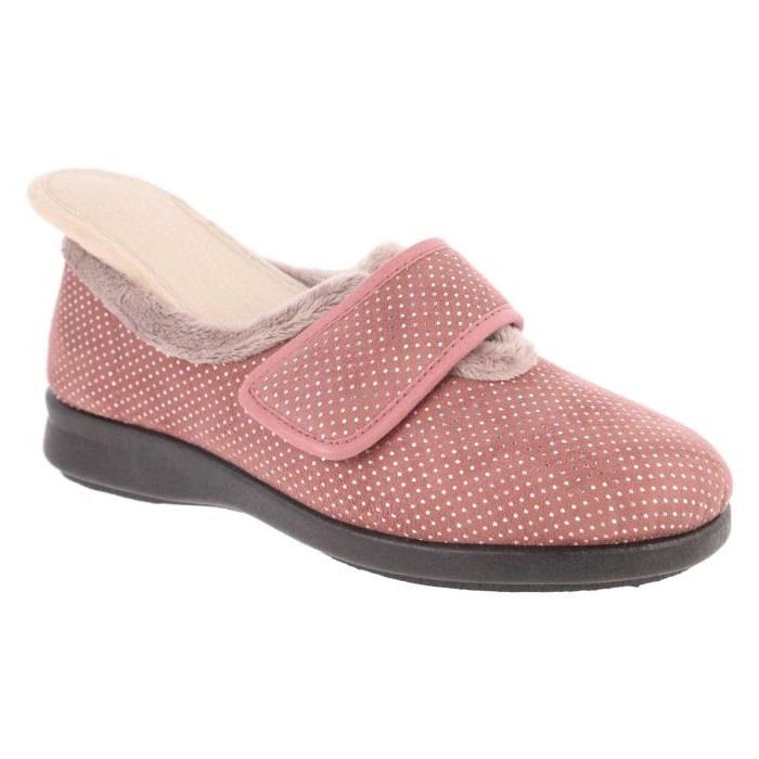 Women's Wide Fit DB Heidi Slippers in Black Velour / Shiny Dot - Image 11