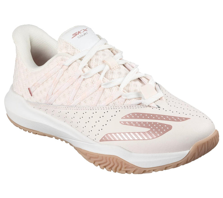 Women's Relaxed Fit Skechers 172110 Viper Court Rally Trainers in Light/Pink - Image 1