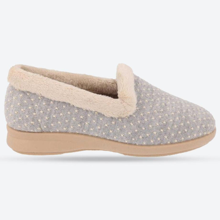 Women's Wide Fit DB Clover Slippers in Rose Star Stitched / Textile - Image 1