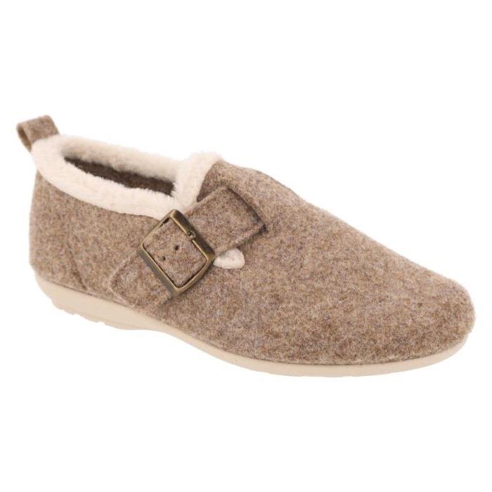 Women's Wide Fit DB Gracie Buckle Slippers in Navy Felt - Image 14