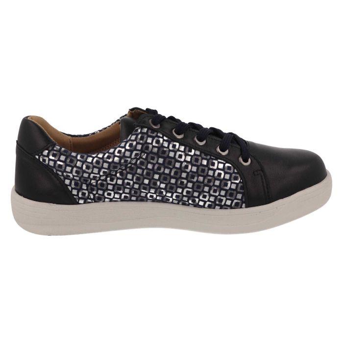 Women's Wide Fit DB Campion Shoes in Navy Leather / Textile - Image 4