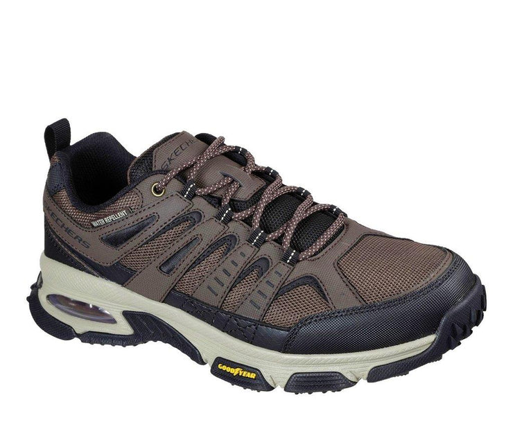 Men's Wide Fit Skechers 237214 Air Envoy Water Repellent outdoor Walking Trainers - Brown/Black