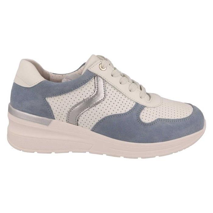 Women's Wide Fit DB Speedwell Trainers in White Leather / Black Suede - Image 7