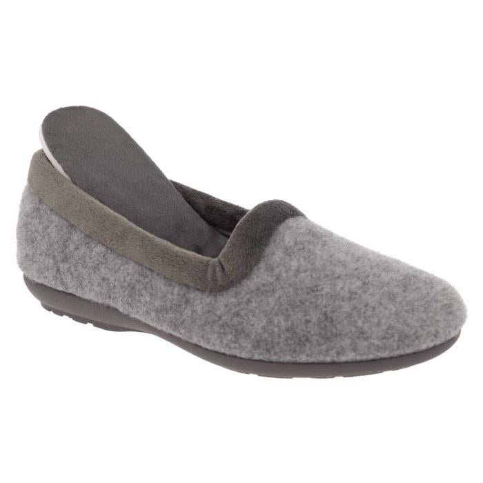 Women's Wide Fit DB Celia Slippers in Navy Felt - Image 1