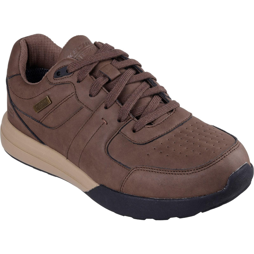 Men's Wide Fit Skechers 205236 Waterproof Netson Trainers in Brown - Image 8