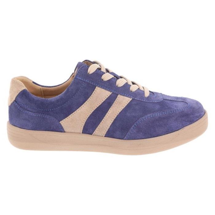 Women's Wide Fit DB Hannah Lace Up Trainers in Black Suede - Image 1
