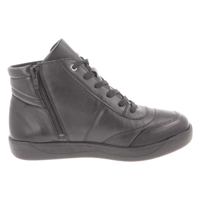 Women's Wide DB Fit Amber Ankle Zip Boots in Black Leather - Image 3