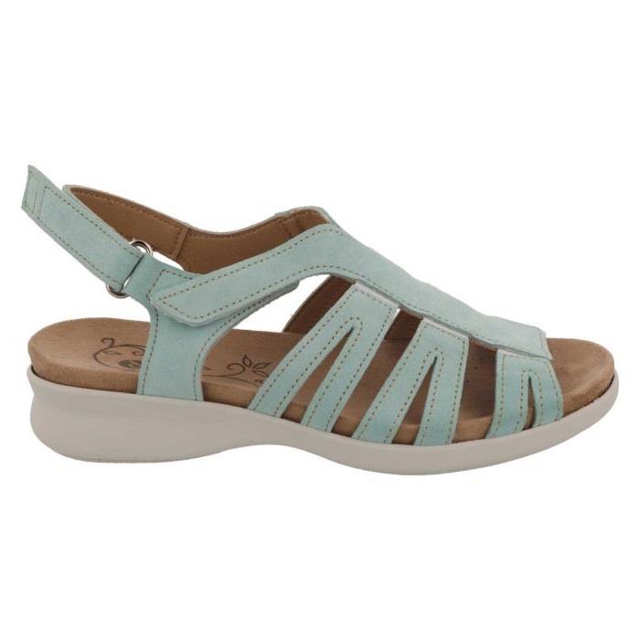 Women's Wide Fit DB Treasure Sandals in Sky Blue Leather - Image 8