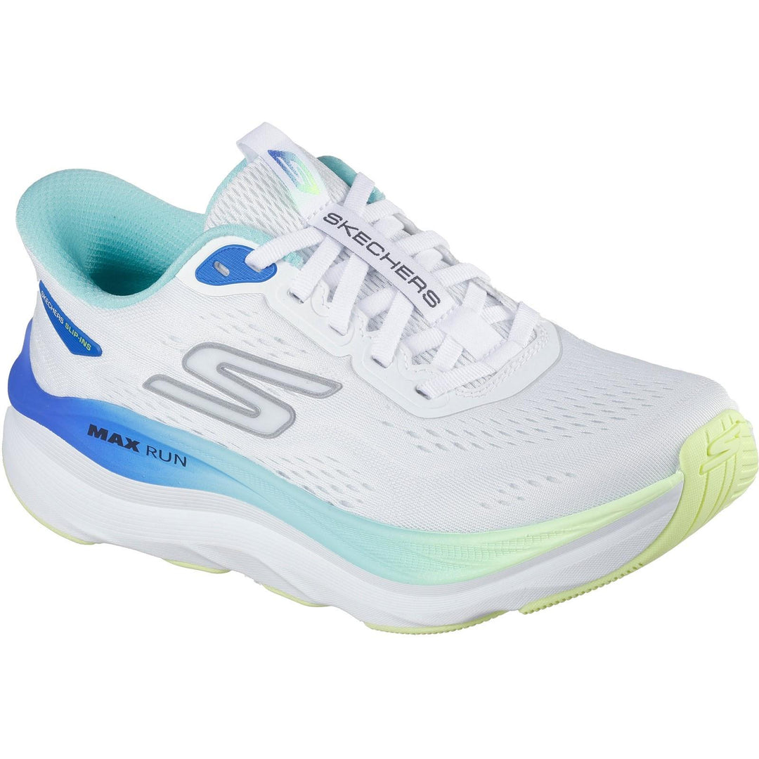 Women's Wide Fit Skechers 129200 Slip-ins Max Run Trainers in White/Multi - Image 3