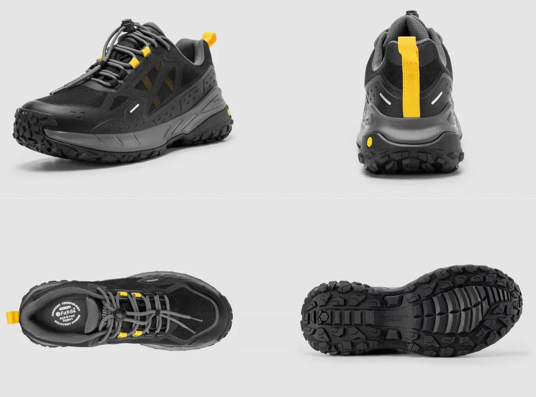 Men's Wide Fit Fitville Creekcross V1 Waterproof Hiking Trainers in Black/Grey - Image 10