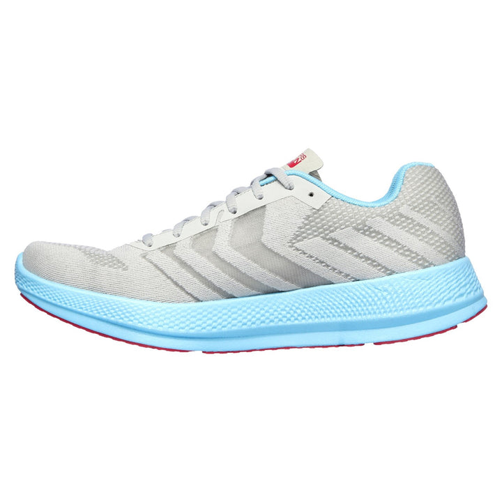 Women's Wide Fit Skechers 130001  Go Run Razor + Sports Trainers - Grey/Aqua/Pink