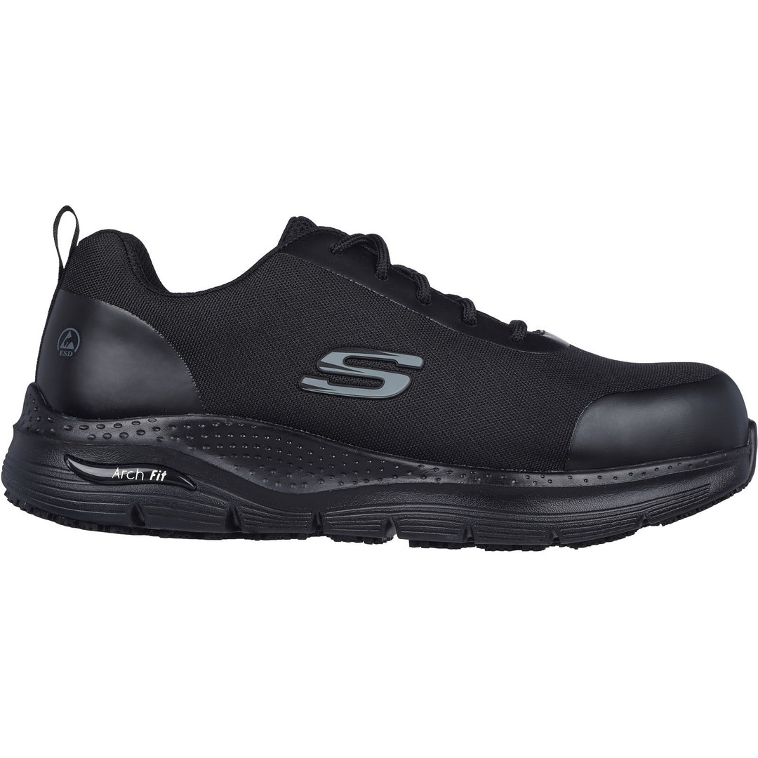 Men's Wide Fit Skechers 200086EC Arch Fit Ringstap Safety Trainers in Charcoal/Lime - Image 7