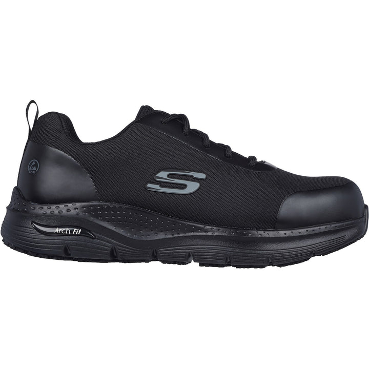 Men's Wide Fit Skechers 200086EC Arch Fit Ringstap Safety Trainers in Charcoal/Lime - Image 7