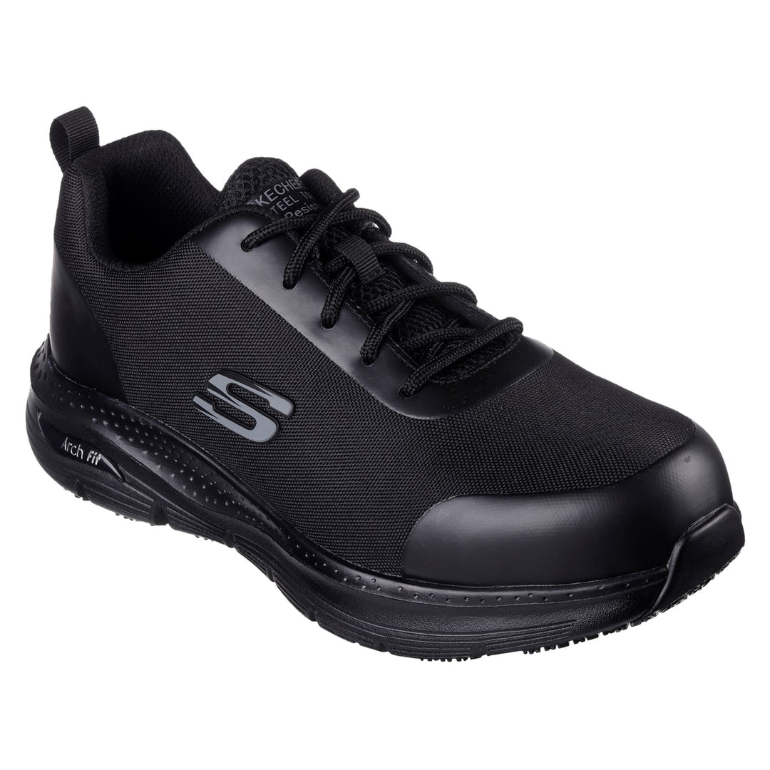 Men's Wide Fit Skechers 200086EC Arch Fit Ringstap Safety Trainers in Black - Image 8