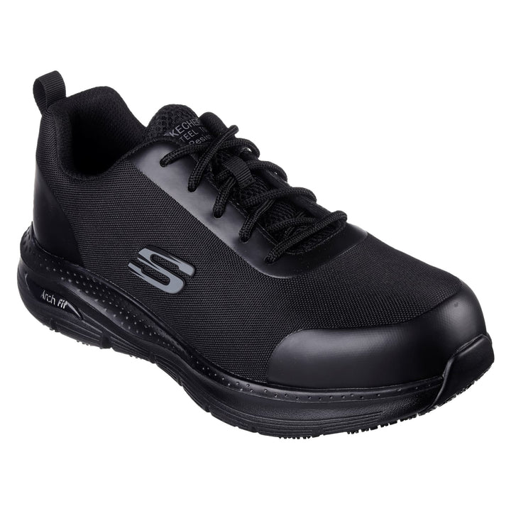 Men's Wide Fit Skechers 200086EC Arch Fit Ringstap Safety Trainers in Black - Image 8