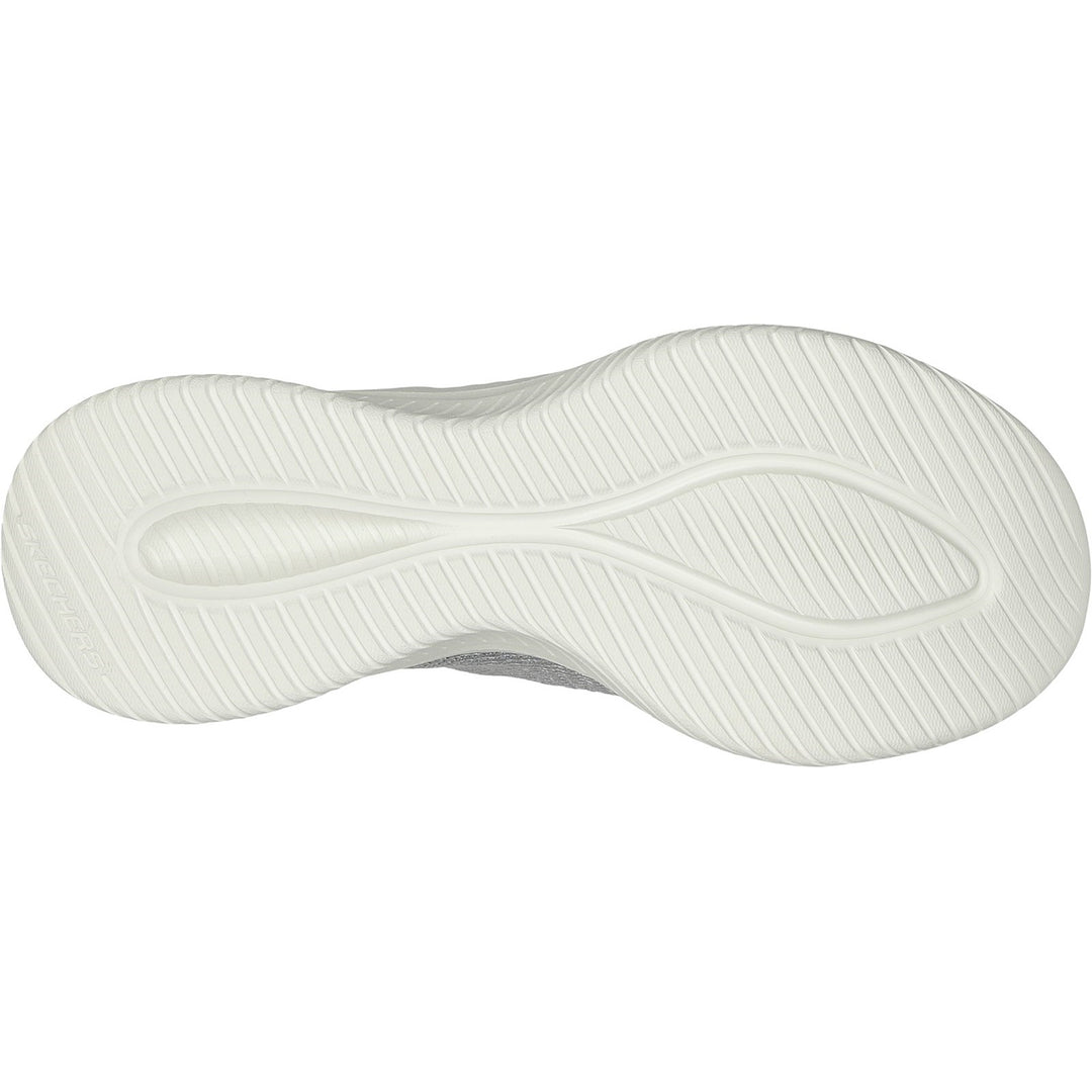 Women's Wide Fit Skechers 149709W Slip-ins Ultra Flex 3.0 Smooth Step Trainers - Light Grey