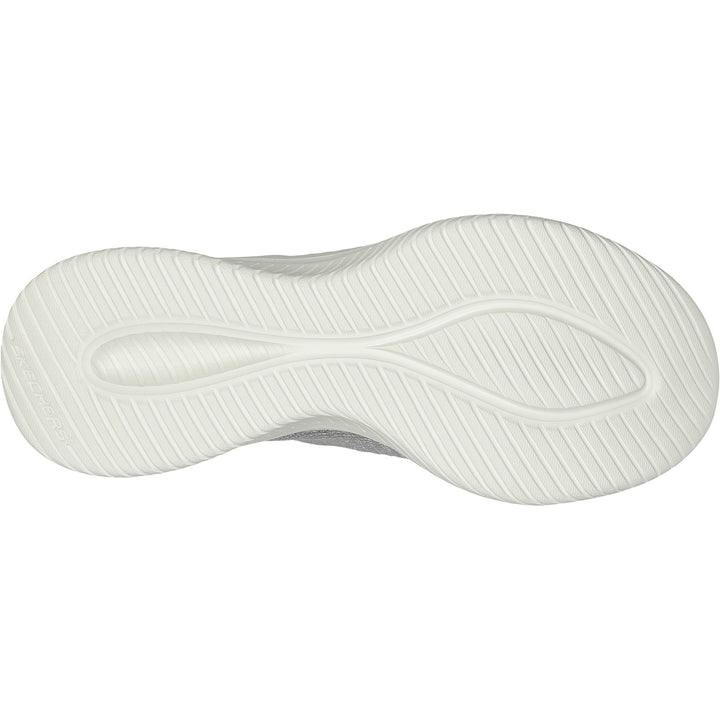 Women's Wide Fit Skechers 149709W Slip-ins Ultra Flex 3.0 Smooth Step Trainers - Light Grey