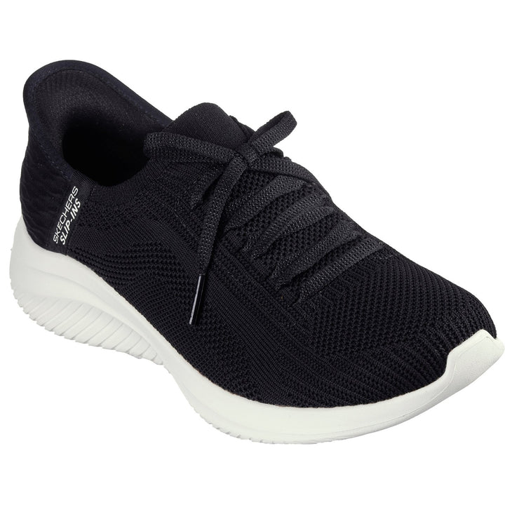 Women's Wide Fit Skechers Slip-ins 149710 Ultra Flex Brilliant Path Trainers in Black - Image 1