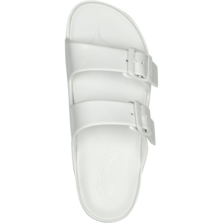 Women's Wide Fit Skechers 111590 Foamies Arch Fit Cali Breeze 2.0 Slippers in White - Image 1