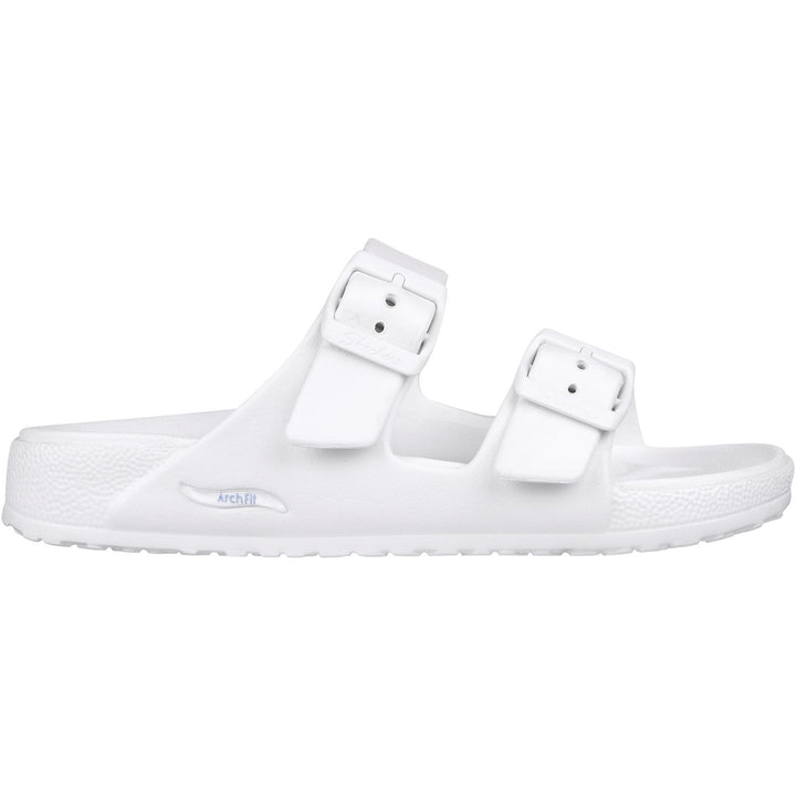 Women's Wide Fit Skechers 111590 Foamies Arch Fit Cali Breeze 2.0 Slippers in White - Image 1