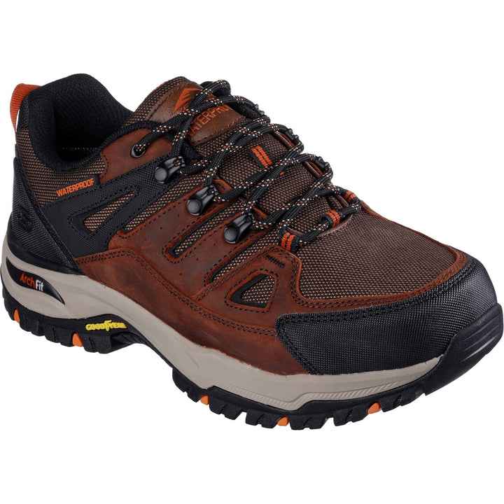 Men's Wide Fit Skechers Relaxed Fit 204630 Arch Fit Dawson Argosa Good Year Walking Trainers - Dark Brown