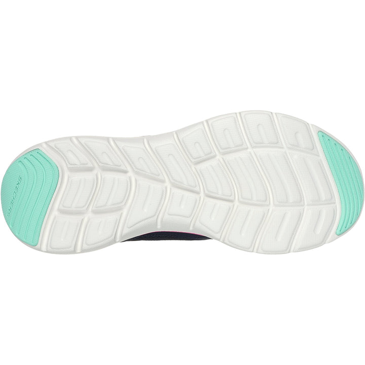 Womens Wide Fit Skechers 150202 Flex Appeal 5.0 Fresh Touch Trainers in Navy/Hot Pink - Image 1