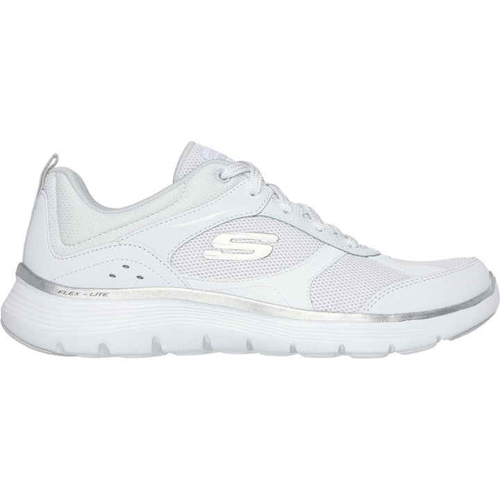 Womens Wide Fit Skechers 150202 Flex Appeal 5.0 Fresh Touch Trainers in Navy/Hot Pink - Image 1