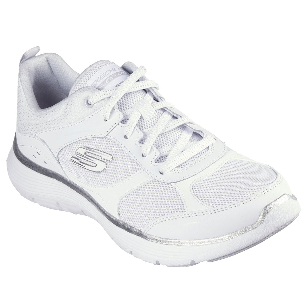 Womens Wide Fit Skechers 150202 Flex Appeal 5.0 Fresh Touch Trainers in Navy/Hot Pink - Image 9
