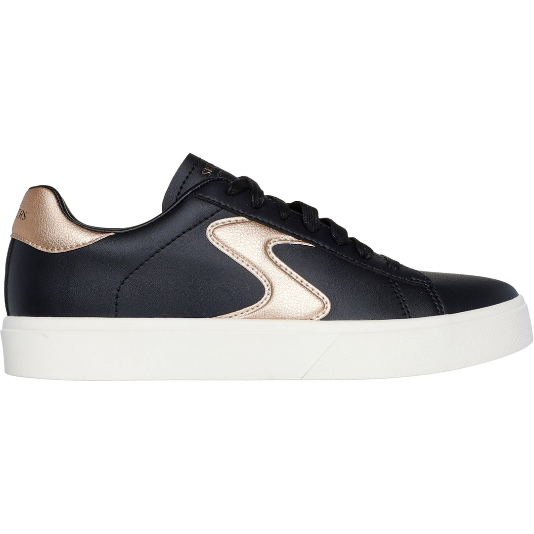 Women's Wide Fit Skechers 185016 Eden Lx Beaming Trainers - Black/Rose Gold in Black/Rose Gold - Image 2