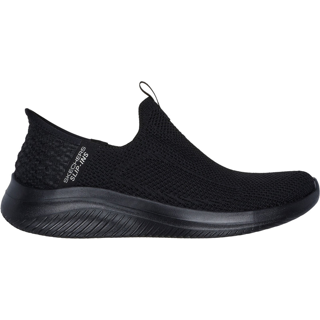 Women's Wide Fit Skechers 150450 Slip-ins Ultra Flex 3.0 Easy Win Trainers in Black/White - Image 2
