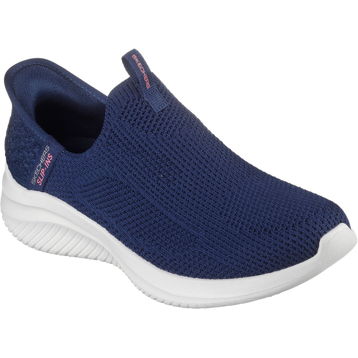 Women's Wide Fit Skechers 150450 Slip-ins Ultra Flex 3.0 Easy Win Trainers in Black/White - Image 1