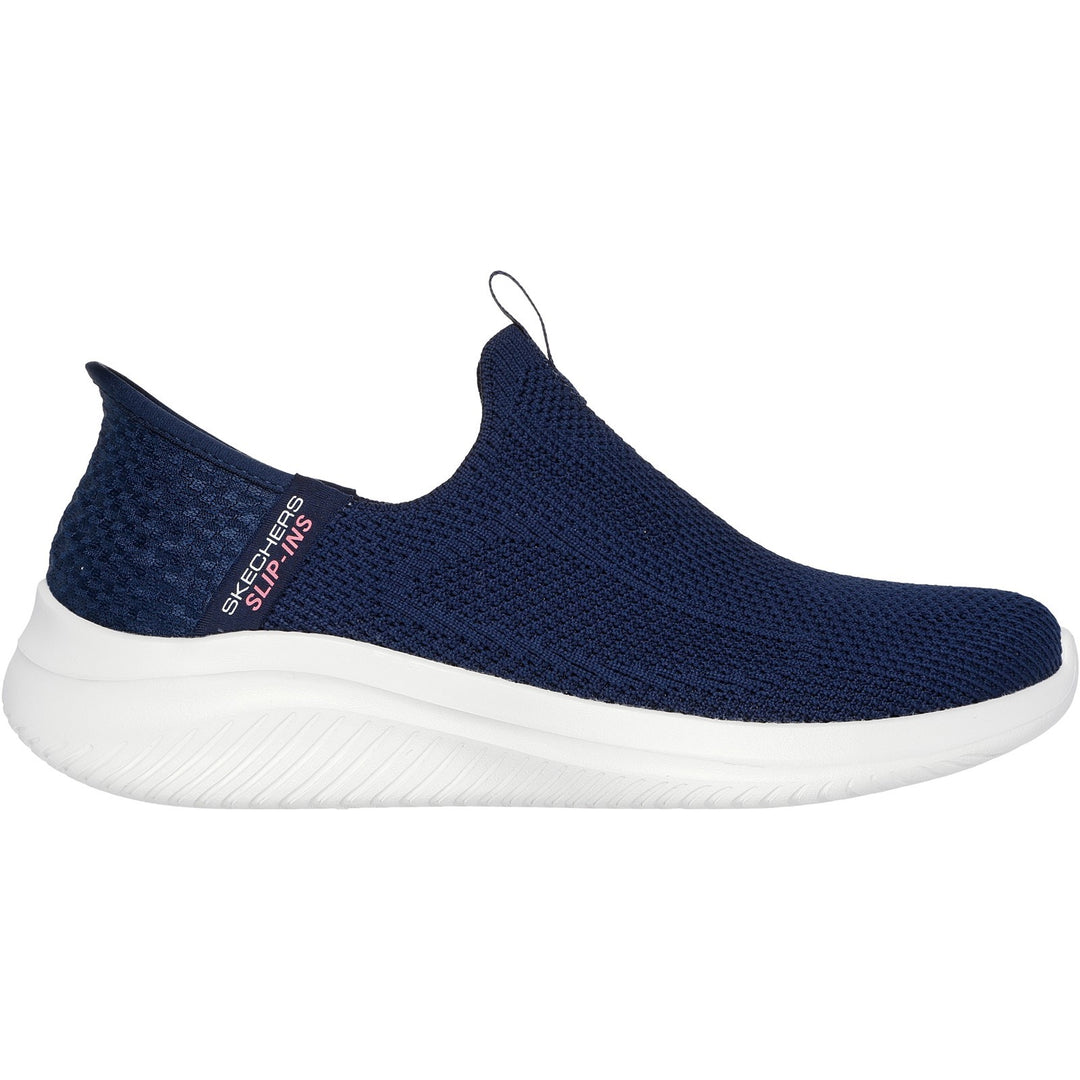 Women's Wide Fit Skechers 150450 Slip-ins Ultra Flex 3.0 Easy Win Trainers in Black/White - Image 8