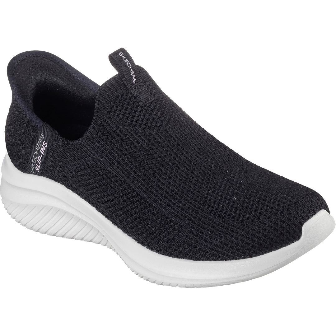Women's Wide Fit Skechers 150450 Slip-ins Ultra Flex 3.0 Easy Win Trainers in Black/White - Image 6