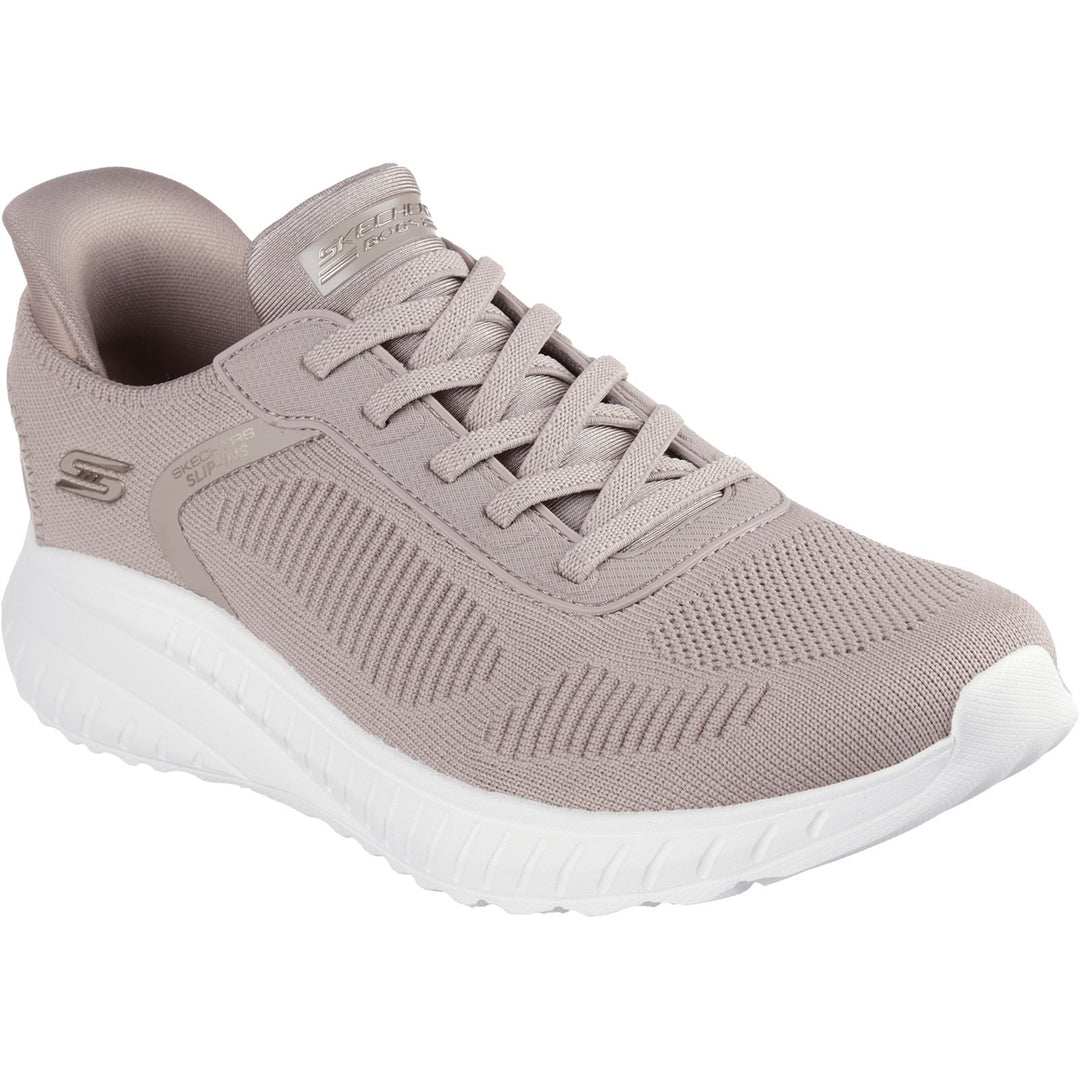 Women's Wide Fit Skechers Slip-ins 117497 Waves Bobs Sport Squad Trainers in Black - Image 25