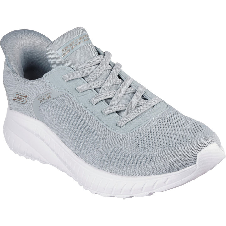 Women's Wide Fit Skechers Slip-ins 117497 Waves Bobs Sport Squad Trainers in Black - Image 1