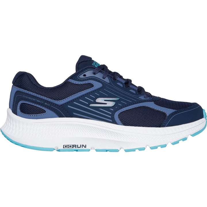 Women's Wide Fit Skechers 128606 Go Run Consistent 2.0 Advantage Trainers in Navy/Multi - Image 1